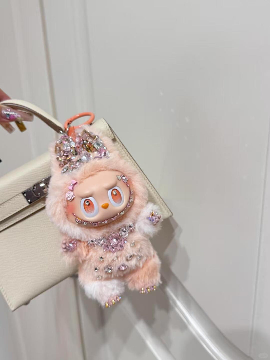 Labubu Swarovski Diamond Orange Joy Customization