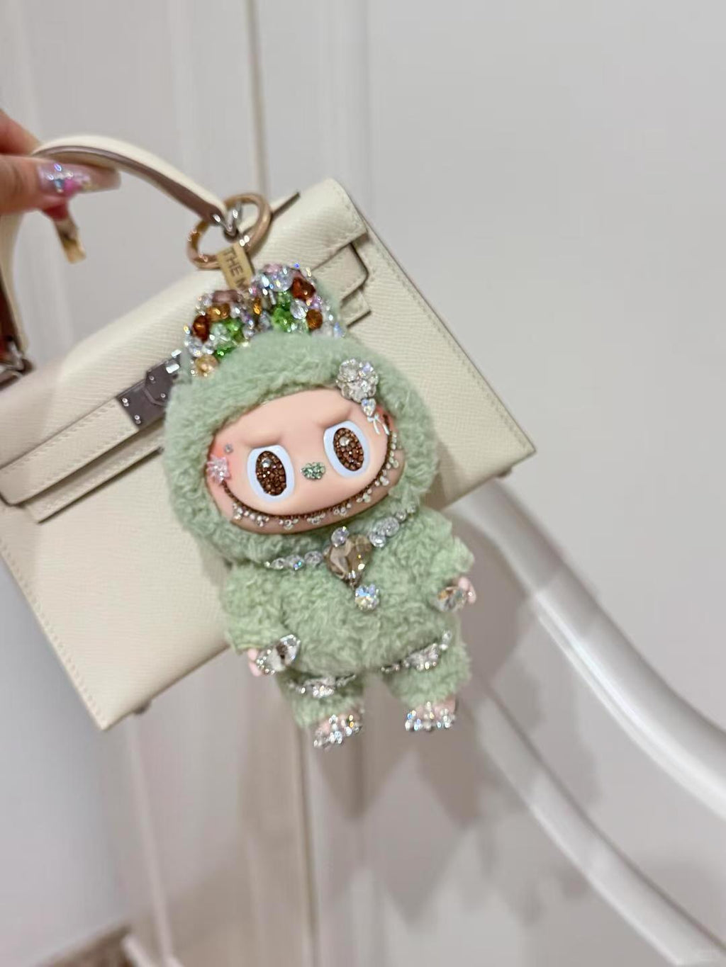 Labubu Swarovski Diamond Green Grape Customization