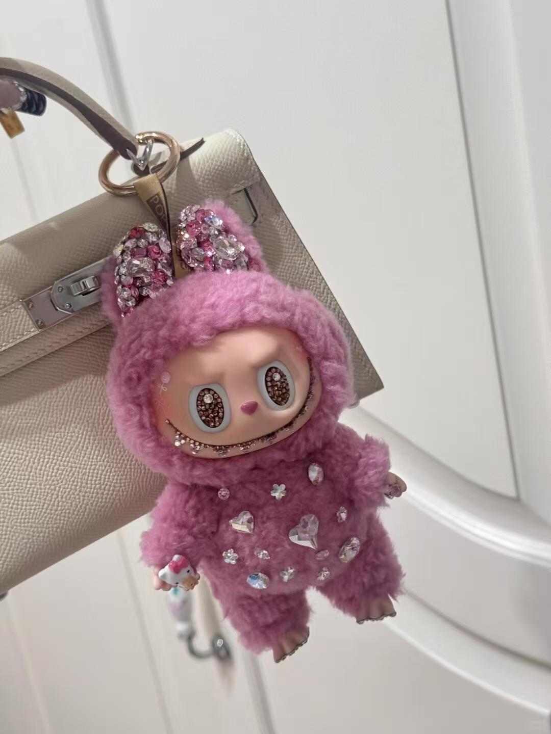 Labubu Swarovski Diamond Pink Lychee Berry Berry Customization