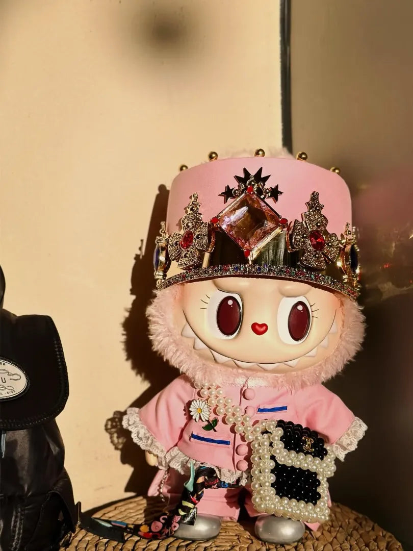 LABUBU Clothes Haute Couture Pink Crown Outfits