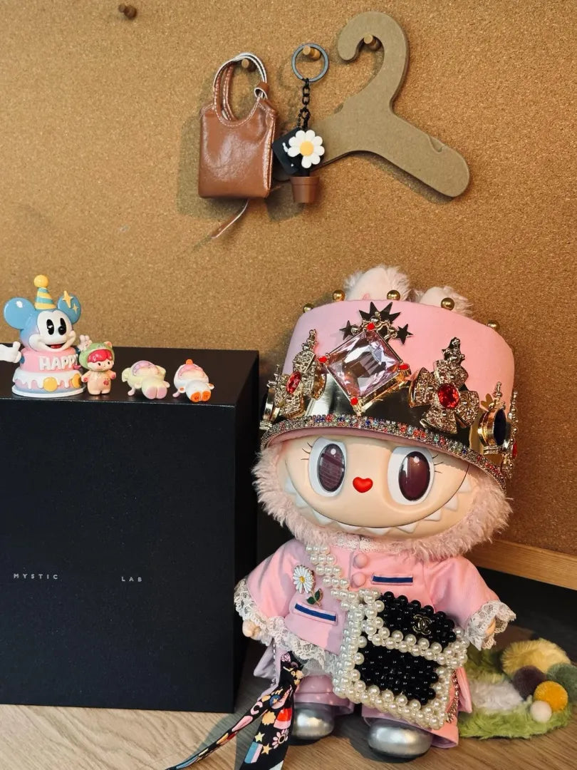 LABUBU Clothes Haute Couture Pink Crown Outfits