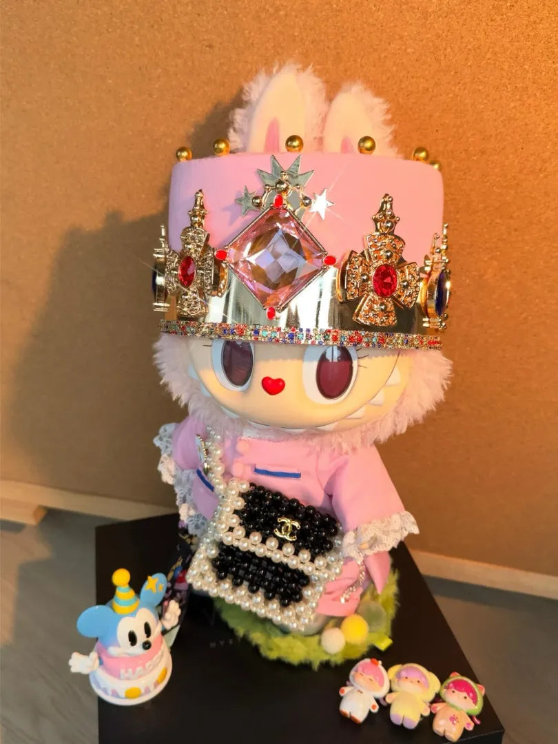 LABUBU Clothes Haute Couture Pink Crown Outfits