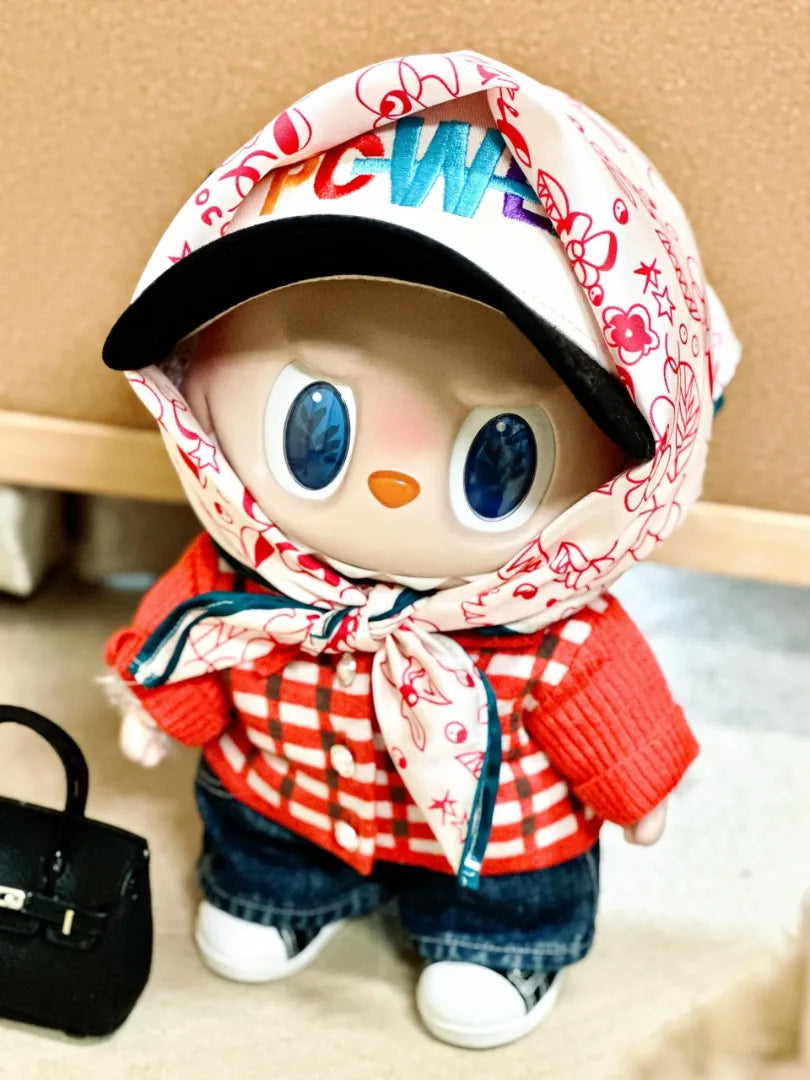 LABUBU Clothes Haute Couture Red Plaid Outfits