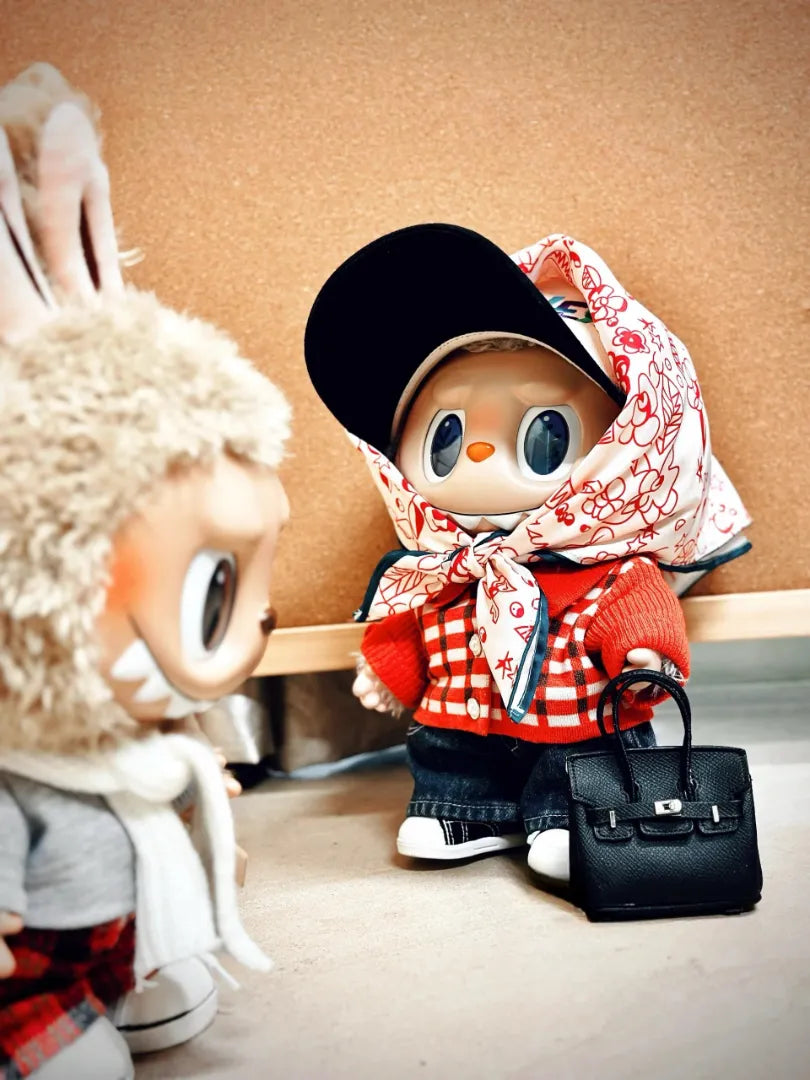 LABUBU Clothes Haute Couture Red Plaid Outfits