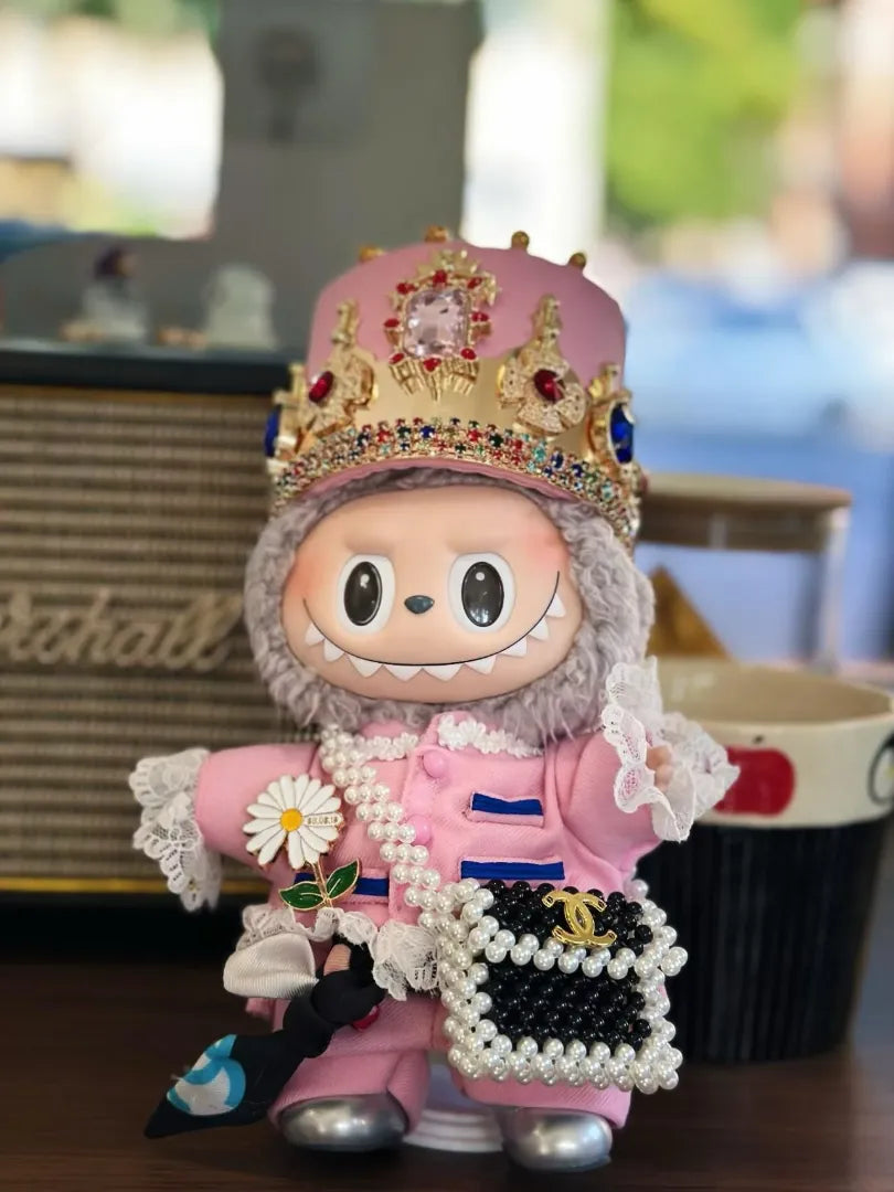 LABUBU Clothes Haute Couture Pink Crown Outfits