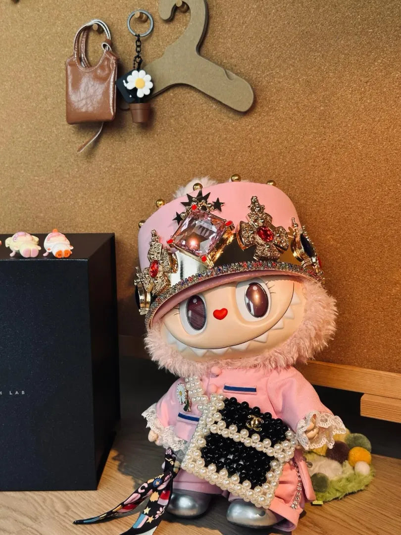 LABUBU Clothes Haute Couture Pink Crown Outfits
