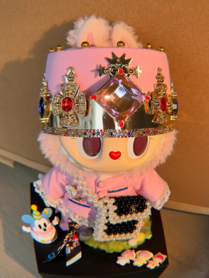 LABUBU Clothes Haute Couture Pink Crown Outfits
