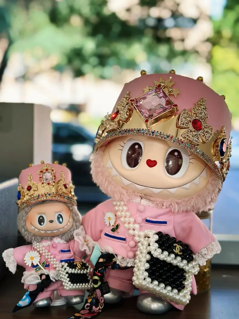 LABUBU Clothes Haute Couture Pink Crown Outfits