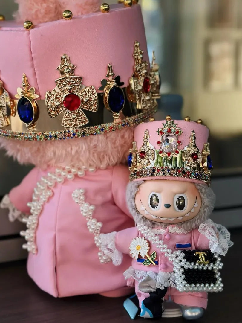 LABUBU Clothes Haute Couture Pink Crown Outfits