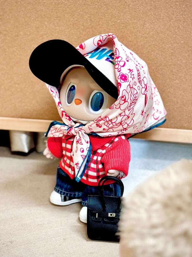 LABUBU Clothes Haute Couture Red Plaid Outfits