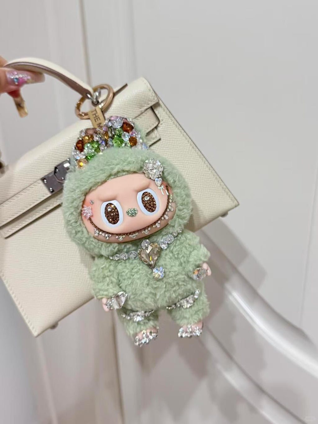 Labubu Swarovski Diamond Green Grape Customization